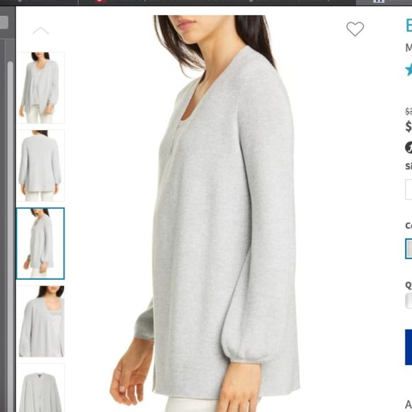 ✨NWOT Eileen Fisher Metallic Wool Open Cardigan S - Picture 9 of 15